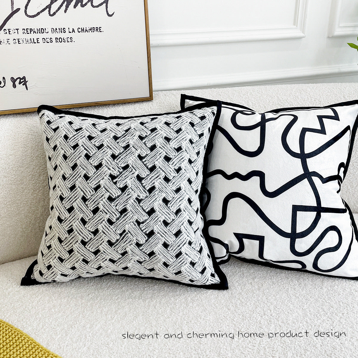 Living Room Sofa Velvet Printing Pillow Cushion Cover