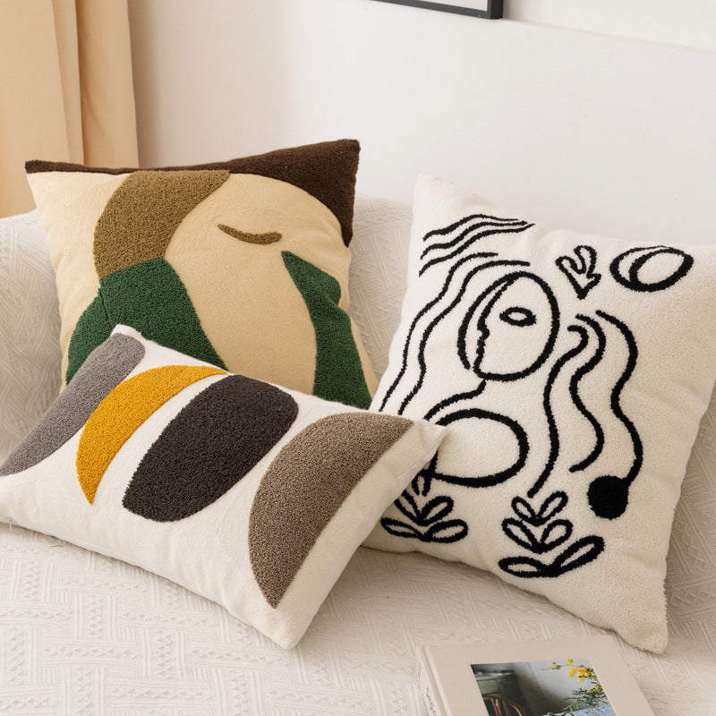 Cotton Living Room Sofa Pillow Abstract Pillowcase